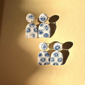 Blue Floral Dangles