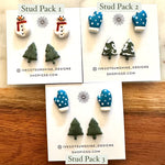 Load image into Gallery viewer, 2 Pair Holiday Shape Stud Pack
