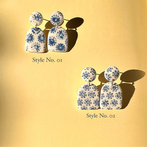 Blue Floral Dangles