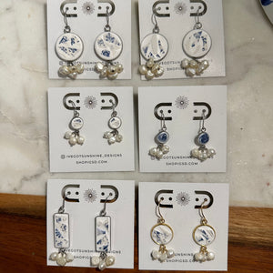 Mosaic Pearl Dangles