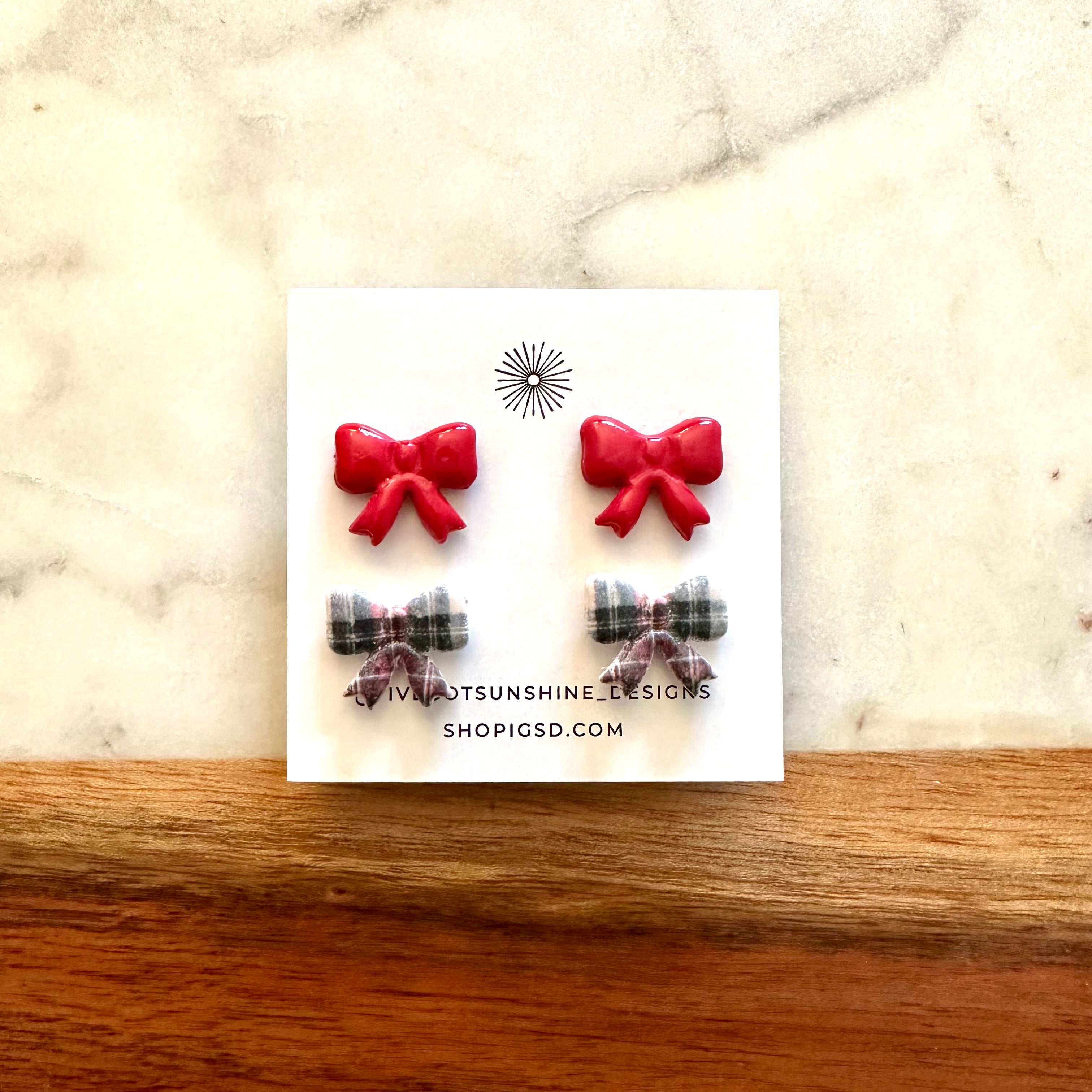 Holiday Bow Stud Pack