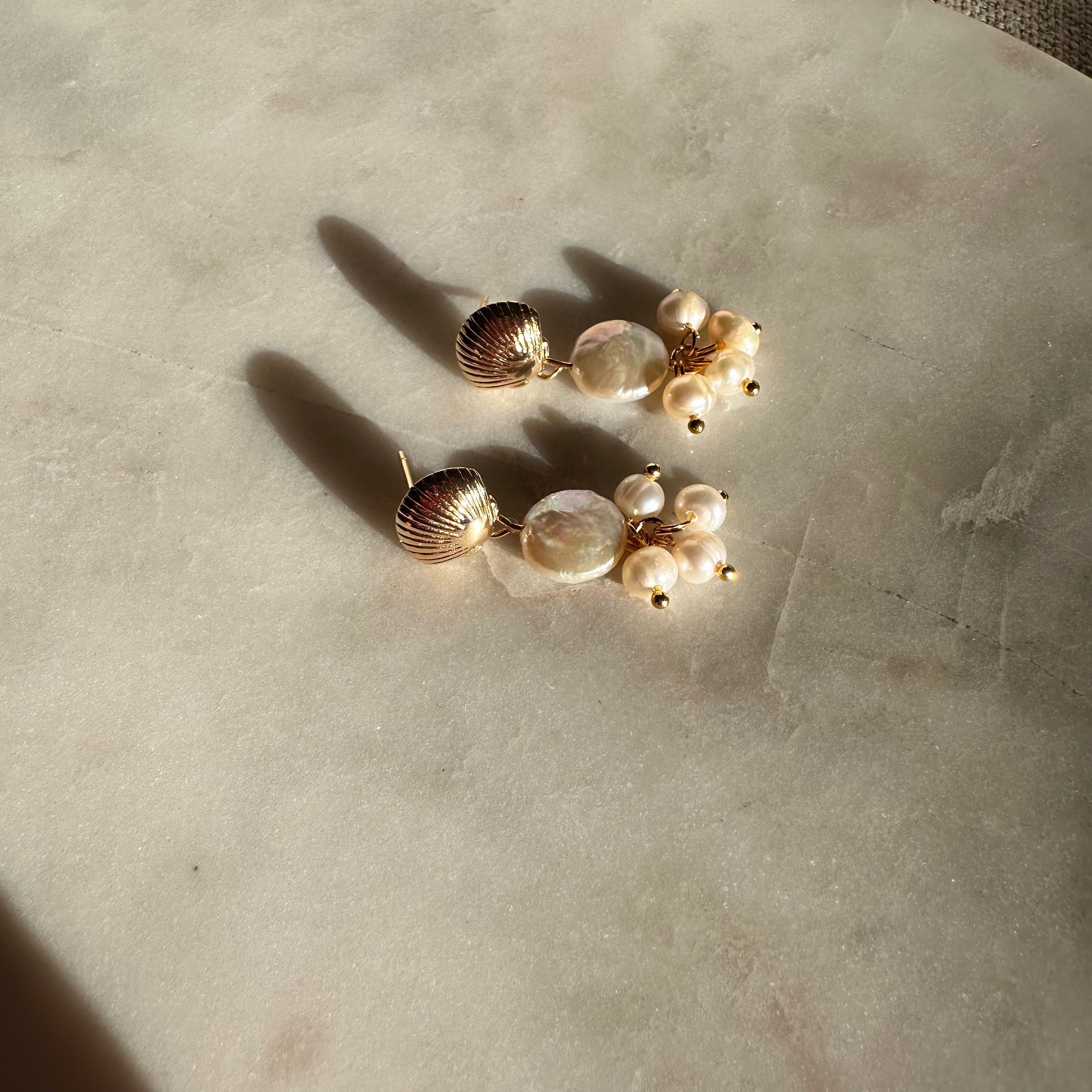 Golden Shell Dangles